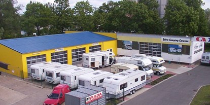 Wohnwagenhändler - Brandenburg Nord - Werkstatt und Fahrzeughalle - Zebra Caravan