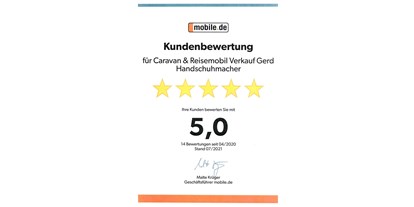 Wohnwagenhändler - Verkauf Zelte - Deutschland - Caravan & Reisemobil Verkauf Handschuhmacher