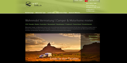 Wohnwagenhändler - Vermietung Reisemobil - Schweiz - Webseite für Wohnmobil und Camper Vermietung www.tourlink.ch - Tourlink.ch