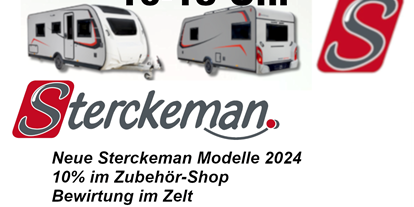 Wohnwagenhändler - Markenvertretung: Sterckeman - Deutschland - Hausmesse Caravan Bauer
Feiern Sie mit uns am
  13.+14.4.2024

Werkstraße 4
89287 Bellenberg - Caravan Bauer