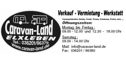 Caravan dealer - Markenvertretung: Hobby - Thuringia - Caravan Land Elxleben