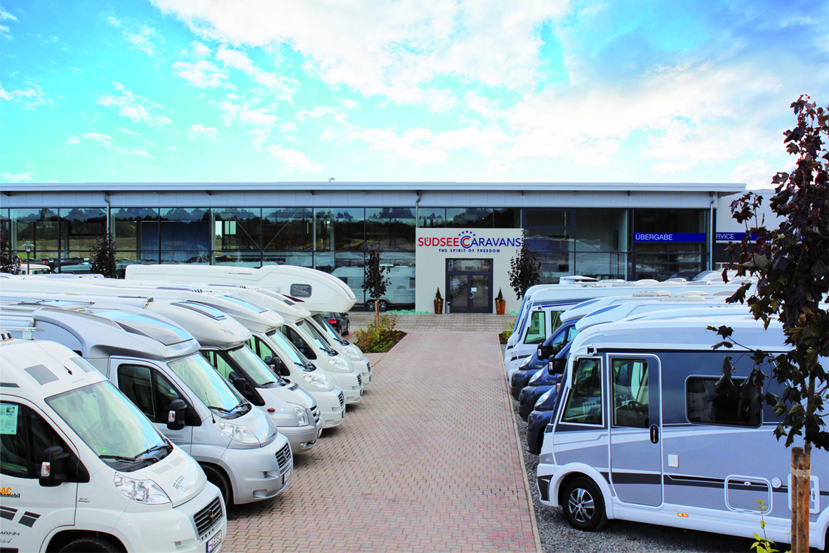 Caravandealer - Serviceinspektion - Blick auf Gebäude - Südsee-Caravans, G. und P. Thiele OHG