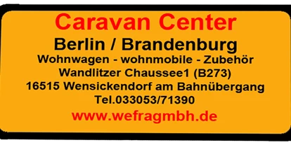 Wohnwagenhändler - Reparatur Wohnwagen - Beschreibungstext für das Bild - Wefra GmbH