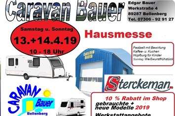 Wohnmobilhändler: HAUSMESSE AM 13.+14.4.2019 - Caravan Bauer