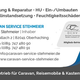 Wohnmobilhändler: Visitenkarte Rückseite - Caravan Service Stehmeier - CARAVAN SERVICE Stehmeier