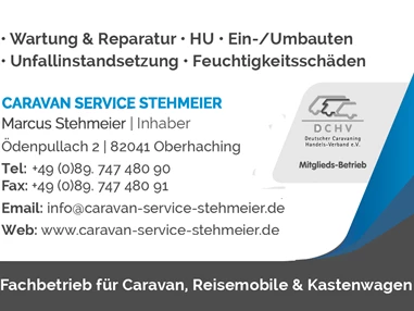 Wohnmobilhändler: Visitenkarte Rückseite - Caravan Service Stehmeier - CARAVAN SERVICE Stehmeier