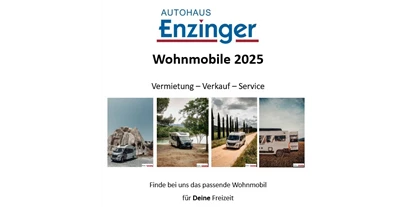 Caravandealer - Auffahrkeile - Wohnmobile 2025
Grenzenlose Freiheit auf vier Rädern - A & H Enzinger GmbH Vermietpartner von DRM Deutsche Reisemobil Vermietung